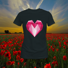 Load image into Gallery viewer, Diamond heart - Women&#39;s fitted T-shirt
